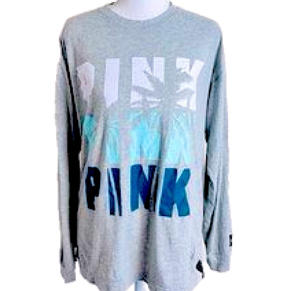 PINK Long Sleeve Tropical Print M EUC - Picture 3 of 6